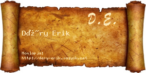 Déry Erik névjegykártya