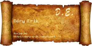Déry Erik névjegykártya